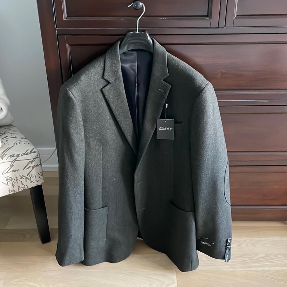 Kenneth Cole blazer elbow batches 44L slim fit stretch NWT